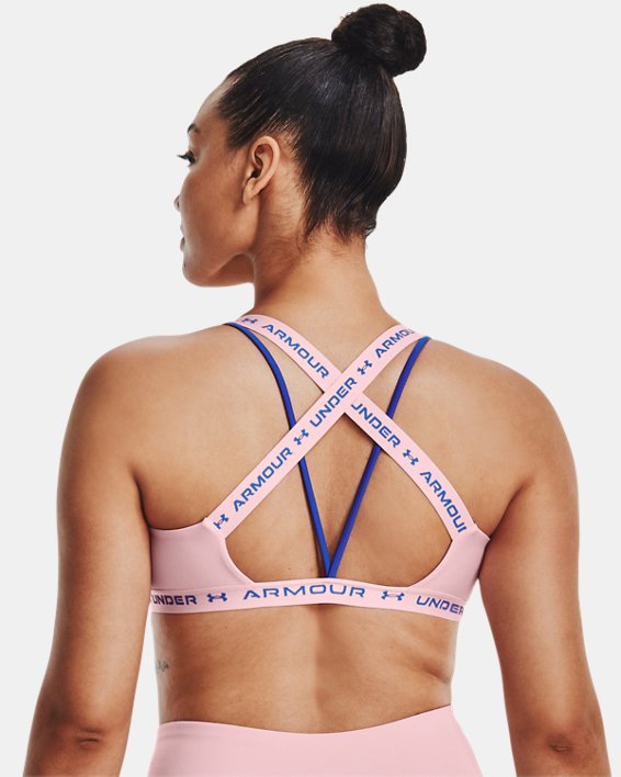 Women's UA Crossback Low Sports Bra in Pink image number 5